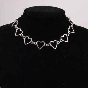 Silver Colored Heart Chocker Necklace